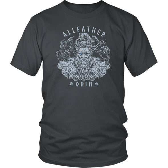Allfather Odin Huginn Muninn Cotton T-ShirtT-shirtDistrict Unisex ShirtCharcoalS
