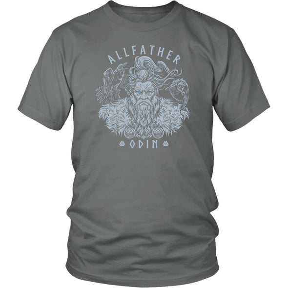 Allfather Odin Huginn Muninn Cotton T-ShirtT-shirtDistrict Unisex ShirtGreyS
