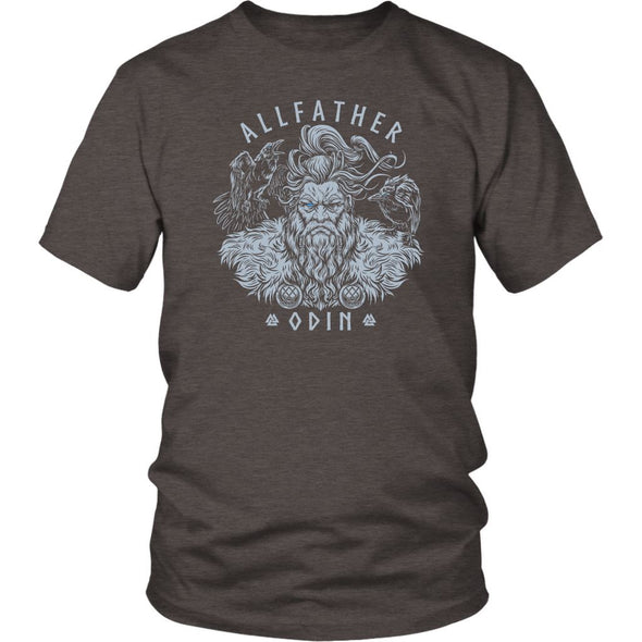 Allfather Odin Huginn Muninn Cotton T-ShirtT-shirtDistrict Unisex ShirtHeather BrownS