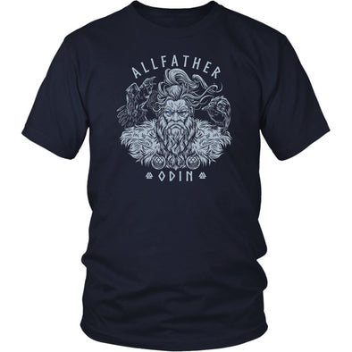 Allfather Odin Huginn Muninn Cotton T-ShirtT-shirtDistrict Unisex ShirtNavyS