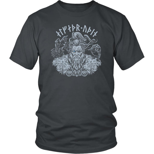 Allfather Odin Norse Futhark Runes Cotton T-ShirtT-shirtDistrict Unisex ShirtCharcoalS