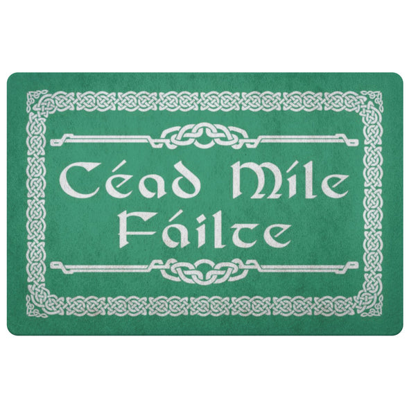 Céad Míle Fáilte Gaelic Celtic Knot DoormatDoormatKelly Green