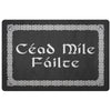 Céad Míle Fáilte Irish Gaelic Celtic Knot DoormatDoormatBlack