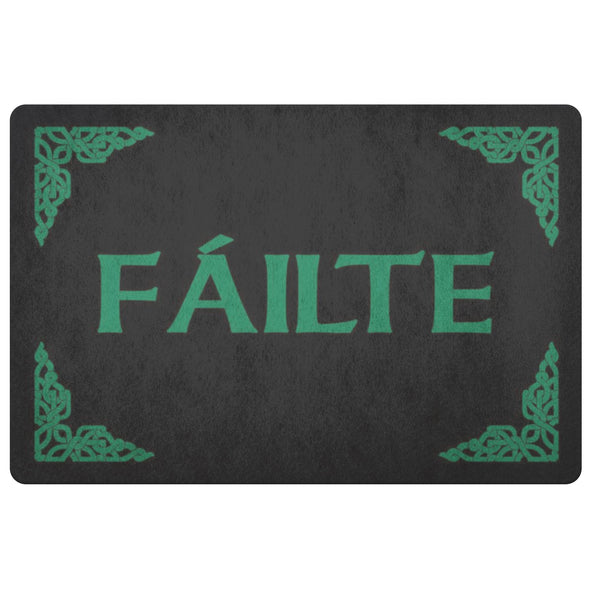 Celtic Gaelic Failte Welcome DoormatDoormatBlack