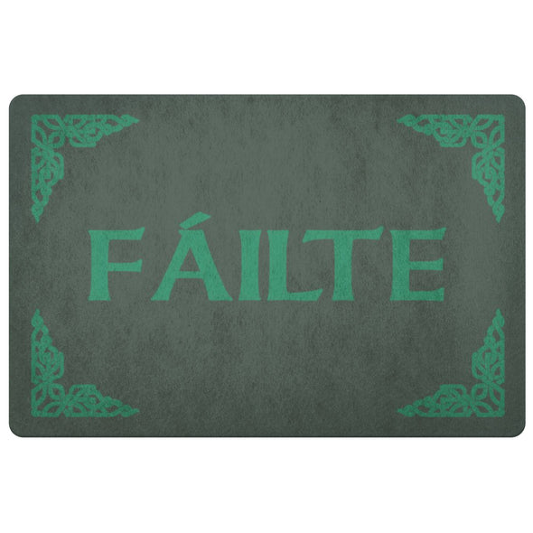 Celtic Gaelic Failte Welcome DoormatDoormatDark Forest Green
