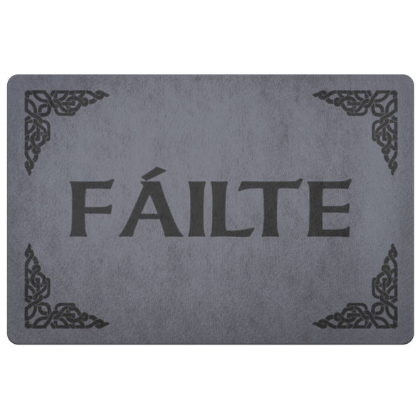 Failte Gaelic Welcome Celtic Doormat BlackDoormatGrey