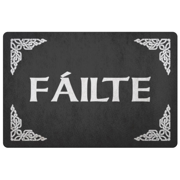 Failte Gaelic Welcome Celtic DoormatDoormatBlack