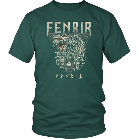 Fenrir Norse Runes T-ShirtT-shirtDistrict Unisex ShirtDark GreenS
