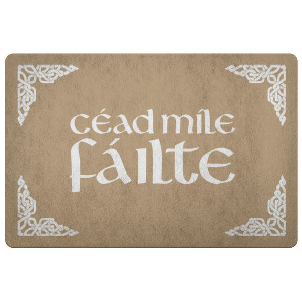 Gaelic Cead Mile Failte DoormatDoormatLight Brown