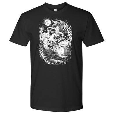 Hati & Sköll Norse Wolves T-ShirtT-shirtNext Level Mens ShirtBlackS