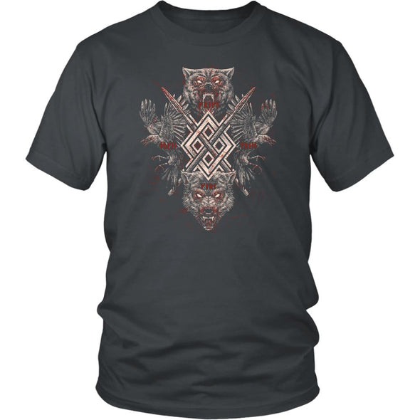 Huginn Muninn Geri Freki Gungnir T-ShirtT-shirtDistrict Unisex ShirtCharcoalS