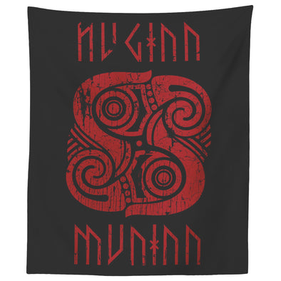 Huginn Muninn Raven Tapestry DistressedTapestries60" x 50"