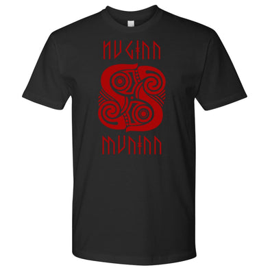 Huginn Muninn Red Raven T-ShirtT-shirtNext Level Mens ShirtBlackS