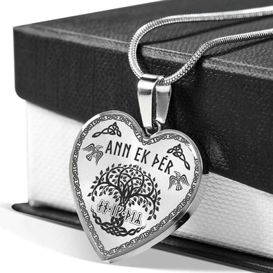 I Love You Old Norse Runes Heart NecklaceJewelryLuxury Necklace (Silver)No