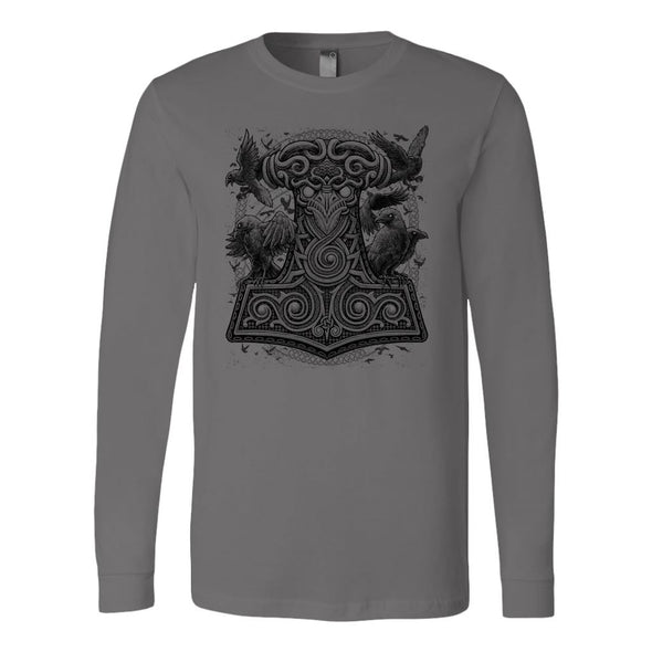Mjölnir Thors Raven Hammer Long Sleeve ShirtT-shirtCanvas Long Sleeve ShirtAsphaltS