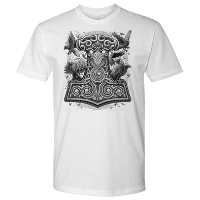 Mjölnir Thors Raven Hammer T-ShirtT-shirtNext Level Mens ShirtWhiteS