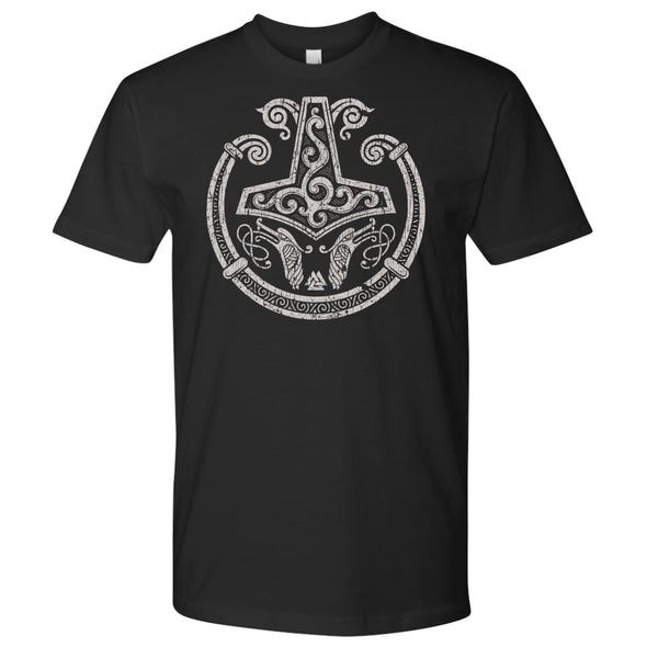 Mjolnir Viking Torc T-Shirt DistressedT-shirtNext Level Mens ShirtBlackS