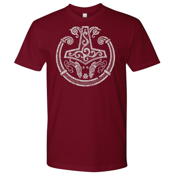 Mjolnir Viking Torc T-Shirt DistressedT-shirtNext Level Mens ShirtCardinalS