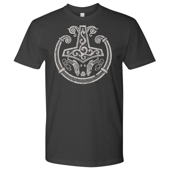 Mjolnir Viking Torc T-Shirt DistressedT-shirtNext Level Mens ShirtHeavy MetalS
