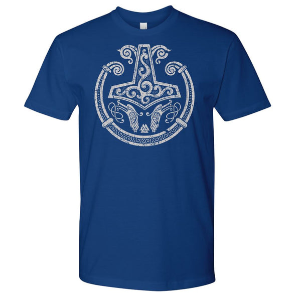 Mjolnir Viking Torc T-Shirt DistressedT-shirtNext Level Mens ShirtRoyal BlueS