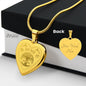 My Love Norse Futhark Runes Engraved Heart NecklaceJewelry18k Yellow Gold FinishYes