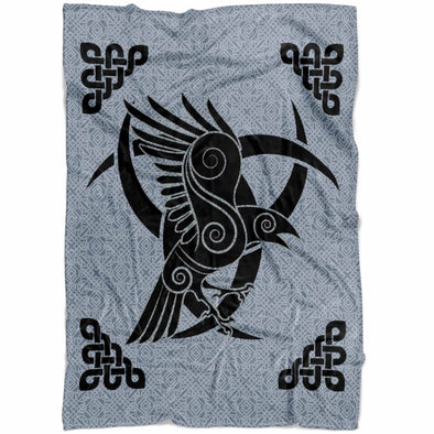 Norse Horn of Odin Raven Fleece BlanketBlanketsSmall Fleece Blanket (40"x30")
