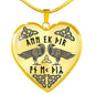 Norse I Love You Elder Futhark Runes Raven Heart NecklaceJewelry