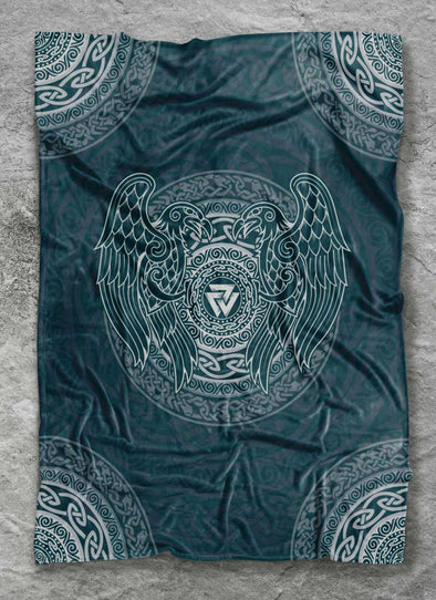 Norse Knotwork Ravens Fleece BlanketBlanketsSmall Fleece Blanket (40"x30")