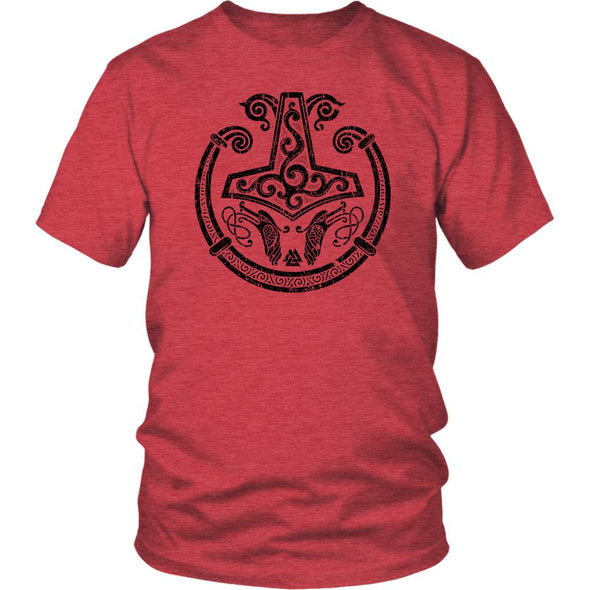 Norse Mjolnir Torc Shirt DistressedT-shirtDistrict Unisex ShirtHeather RedS