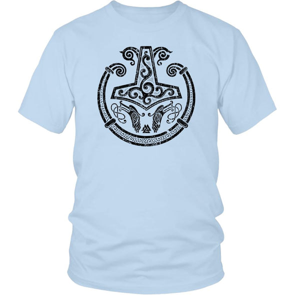 Norse Mjolnir Torc Shirt DistressedT-shirtDistrict Unisex ShirtIce BlueS
