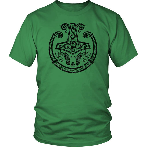 Norse Mjolnir Torc Shirt DistressedT-shirtDistrict Unisex ShirtKelly GreenS
