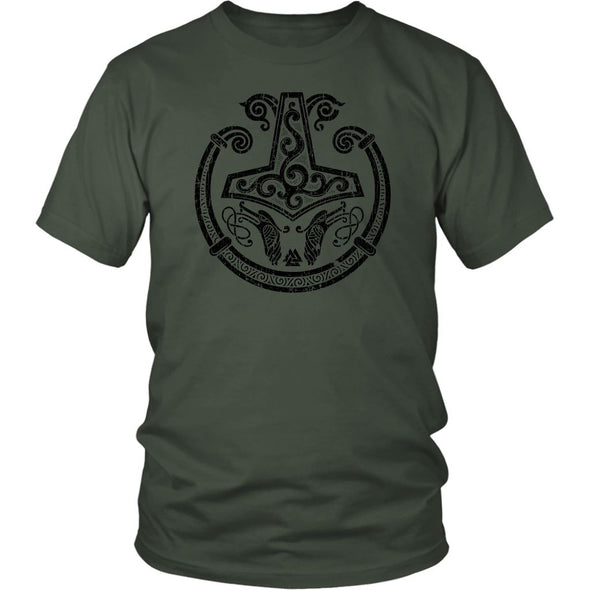 Norse Mjolnir Torc Shirt DistressedT-shirtDistrict Unisex ShirtOliveS