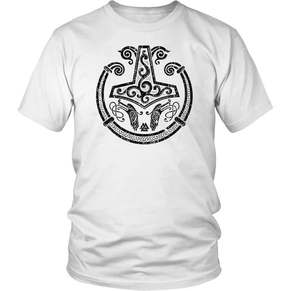 Norse Mjolnir Torc Shirt DistressedT-shirtDistrict Unisex ShirtWhiteS