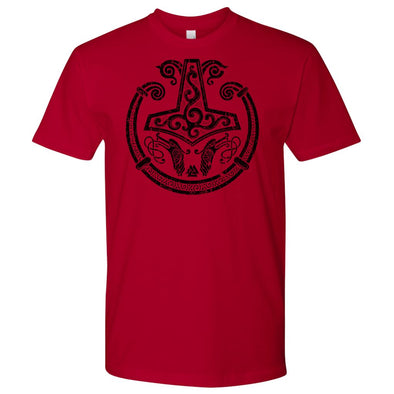 Norse Mjolnir Torc T-Shirt DistressedT-shirtNext Level Mens ShirtRedS