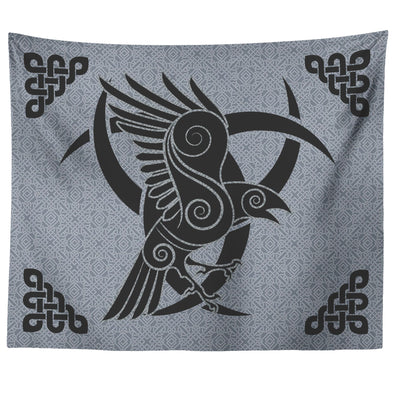 Norse Odins Raven Knots Wall TapestryTapestries60" x 50"