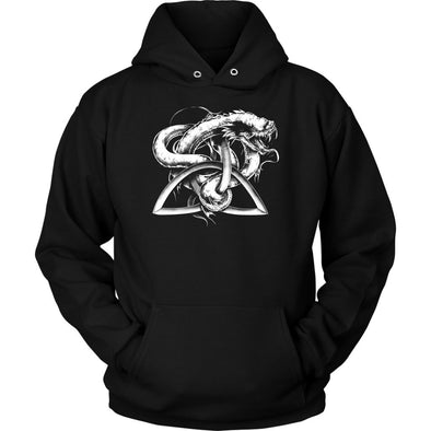 Norse Pagan Serpent Triquetra HoodieT-shirtUnisex HoodieBlackS