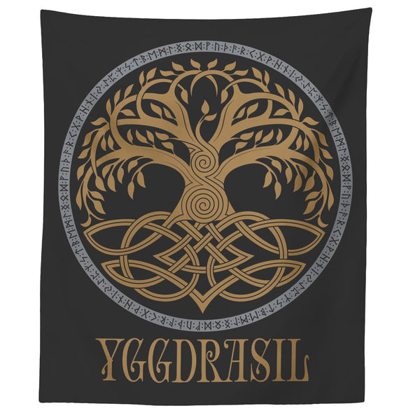 Norse Pagan Yggdrasil Knotwork TapestryTapestries60" x 50"