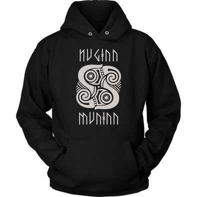 Norse Raven Huginn Muninn HoodieT-shirtUnisex HoodieBlackS