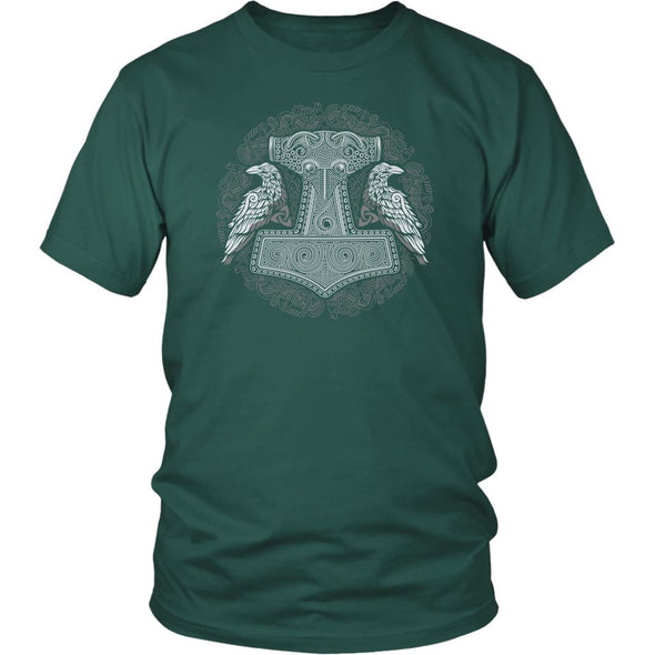 Norse Raven Thors Hammer ShirtT-shirtDistrict Unisex ShirtDark GreenS