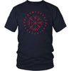 Norse Red Vegvisir Elder Runes Cotton T-ShirtT-shirtDistrict Unisex ShirtNavyS