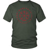 Norse Red Vegvisir Elder Runes Cotton T-ShirtT-shirtDistrict Unisex ShirtOliveS