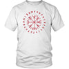 Norse Red Vegvisir Elder Runes Cotton T-ShirtT-shirtDistrict Unisex ShirtWhiteS