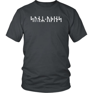 Norse Son of Odin Futhark Runes Cotton T-ShirtT-shirtDistrict Unisex ShirtCharcoalS