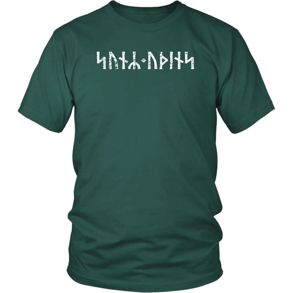 Norse Son of Odin Futhark Runes Cotton T-ShirtT-shirtDistrict Unisex ShirtDark GreenS