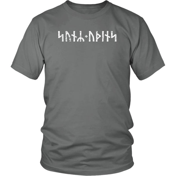 Norse Son of Odin Futhark Runes Cotton T-ShirtT-shirtDistrict Unisex ShirtGreyS