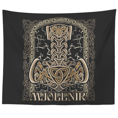 Norse Thors Hammer Mjollnir TapestryTapestries60" x 50"