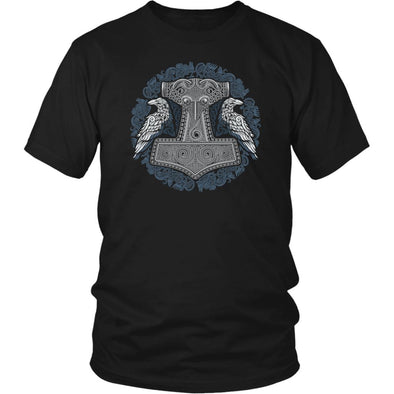 Norse Thors Hammer Raven ShirtT-shirtDistrict Unisex ShirtBlackS