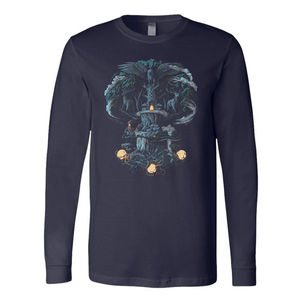 Norse Tree of Life Yggdrasil Long Sleeve ShirtT-shirtCanvas Long Sleeve ShirtNavyS