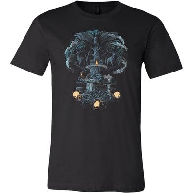 Norse Tree of Life Yggdrasil T-ShirtT-shirtCanvas Mens ShirtBlackS