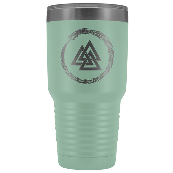 Norse Valknut Dragon Etched Tumbler 30ozTumblersTeal
